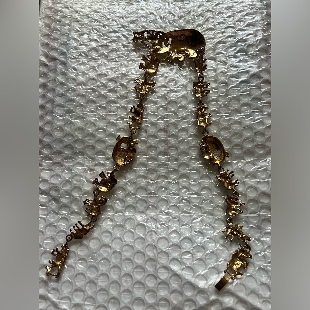 Vintage Plated Noah's Ark Charm Necklace 90s vtg animals ark Christian cross - Picture 6 of 16